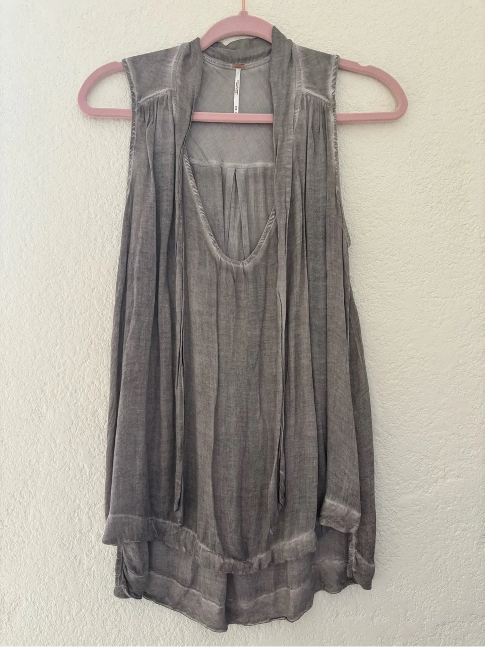 Free People Forget Me Not tie-neck rayon tank